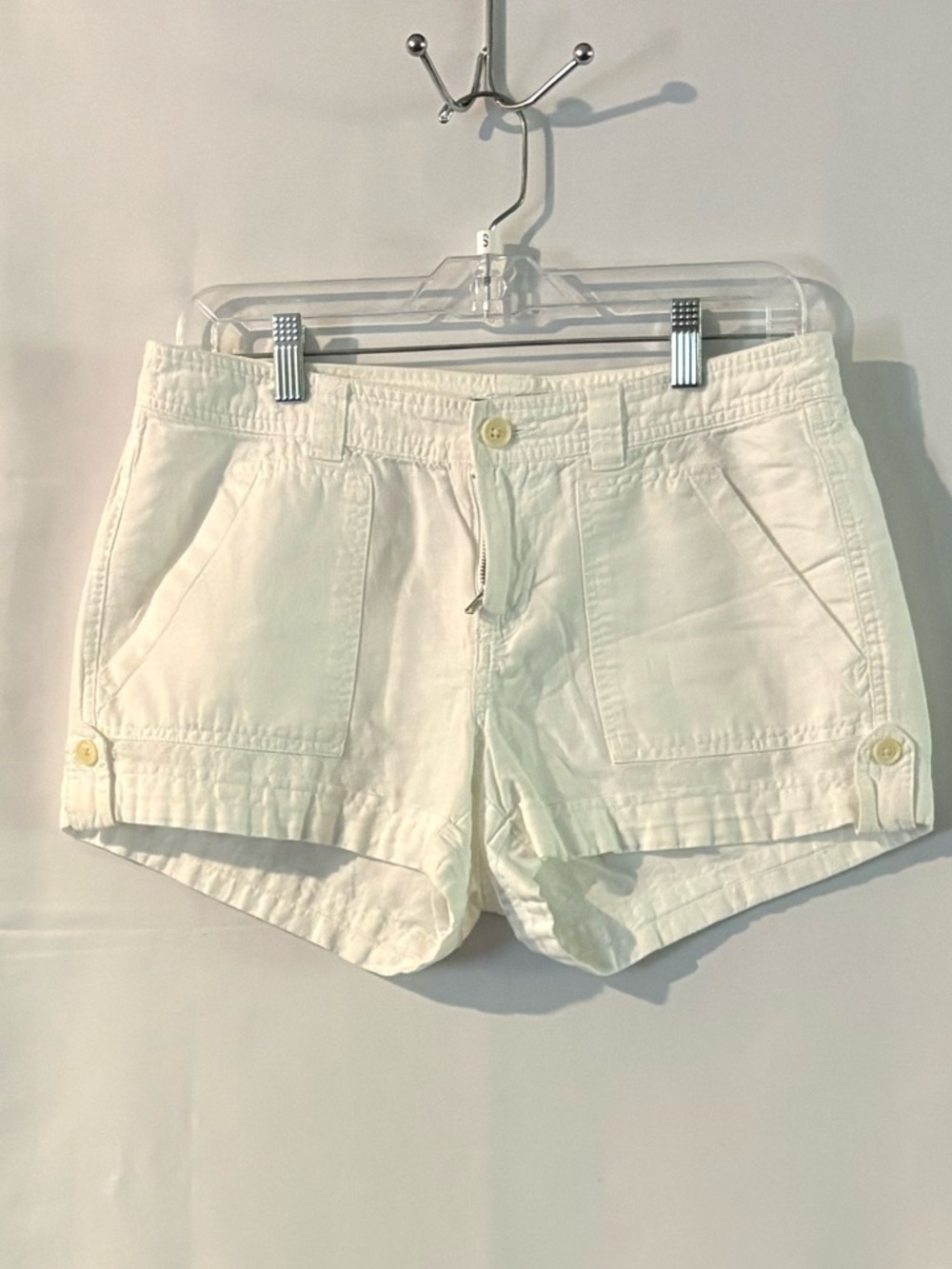 GAP White High-Rise Casual Patch-Pocket Shorts